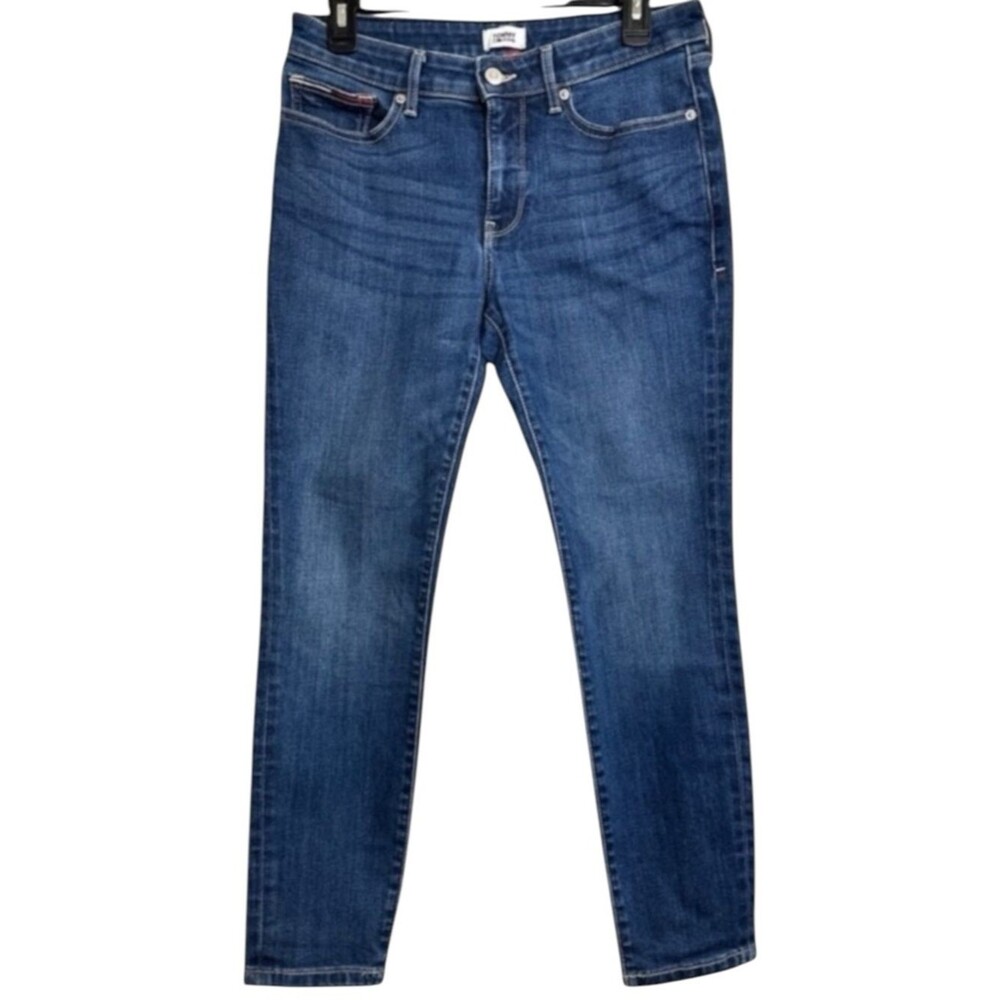 Tommy Hilfiger Skinny Mid Rise Ankle Jeans Dark Wash Womens Size 6 Stretch